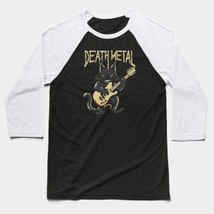 Death Metal Satanic Baphomet Cat playing guitar Baseball T-Shirt